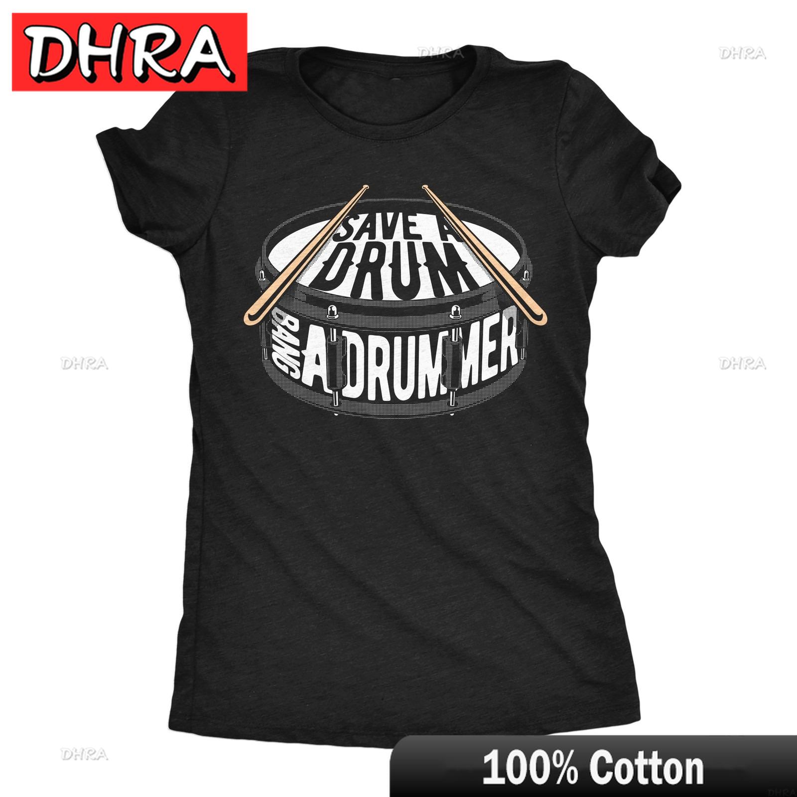 Womens Funny T Shirts Save A Drum Bang A Drummer Sarcastic Music Graphic NoveltyHombre for Vacation Comfy Classic Graphic Tee S