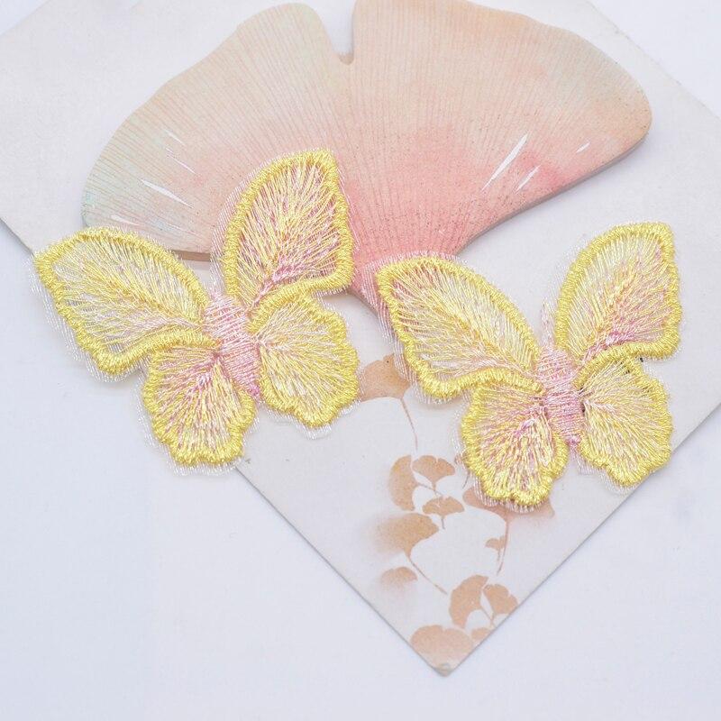 12 Stück 50 x 40 mm Mirage bestickte Netz-Schmetterlings-Applikationen für Kleidung, Hut, Nähen, Flicken, DIY, Kopfbedeckung, Haarspangen, Bogen-Zubehör