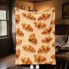 1PC Croissant bakeryOutdoor Flannel Blanket - Soft Plush Decor for Picnics, camping, Bedroom, Playroom, Office, or Lunch Break 1304A
