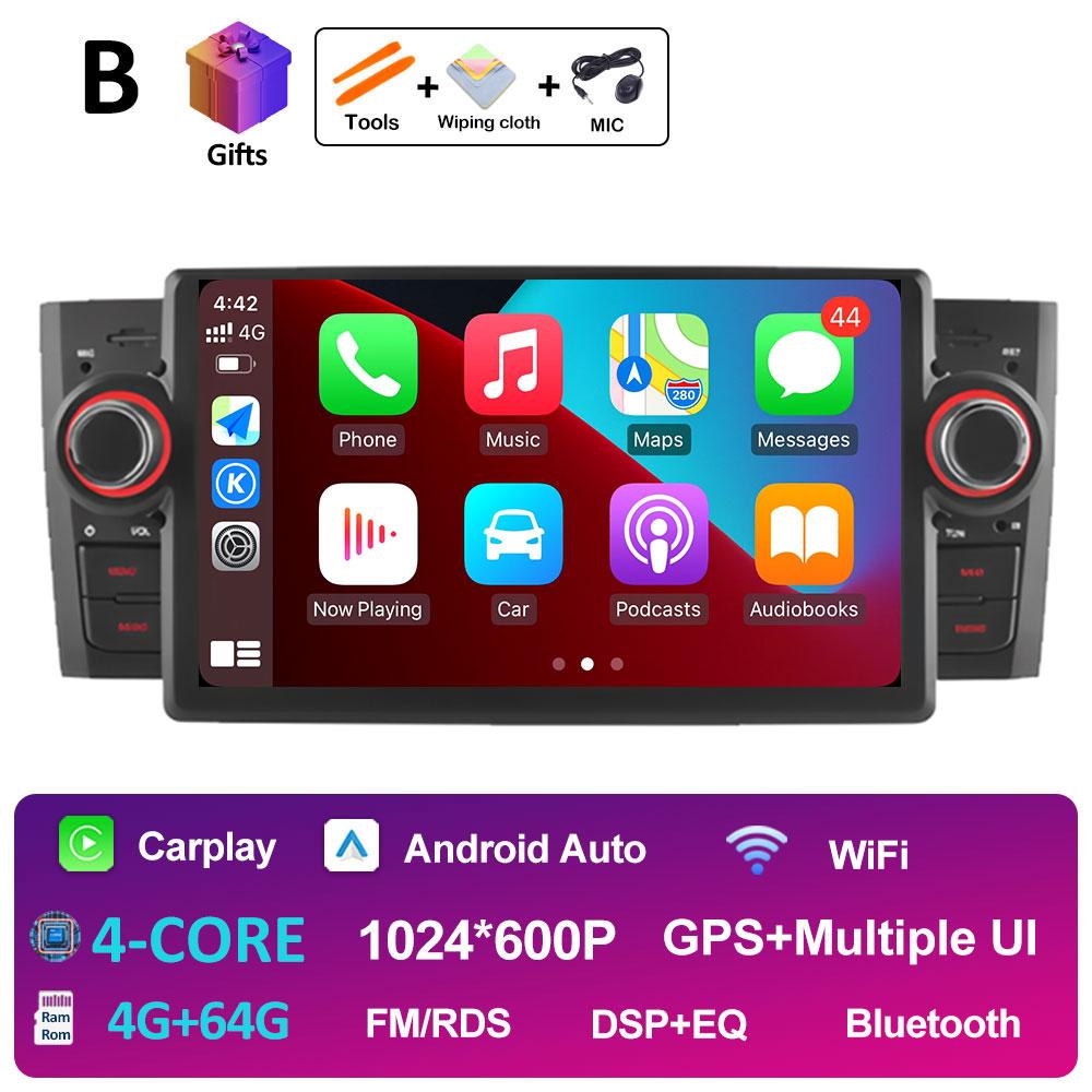 For Fiat Grande Punto Linea 2007 2008 2009 2010 - 2012 Android Intelligent System 7 Inch GPS Navigation Car Video Player No 2din