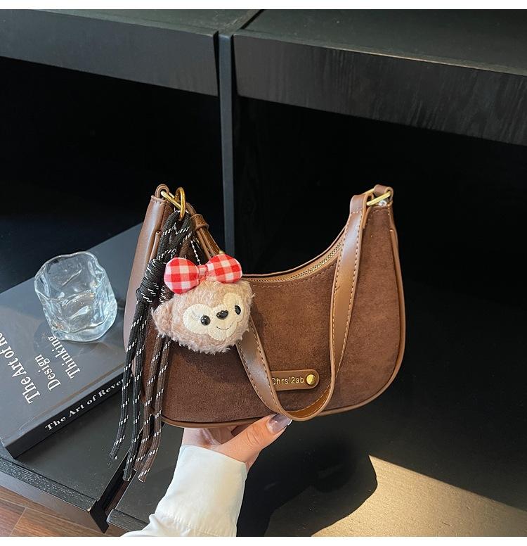 Premium sense niche bag women's autumn and winter matte retro shoulder messenger bag dumpling bag