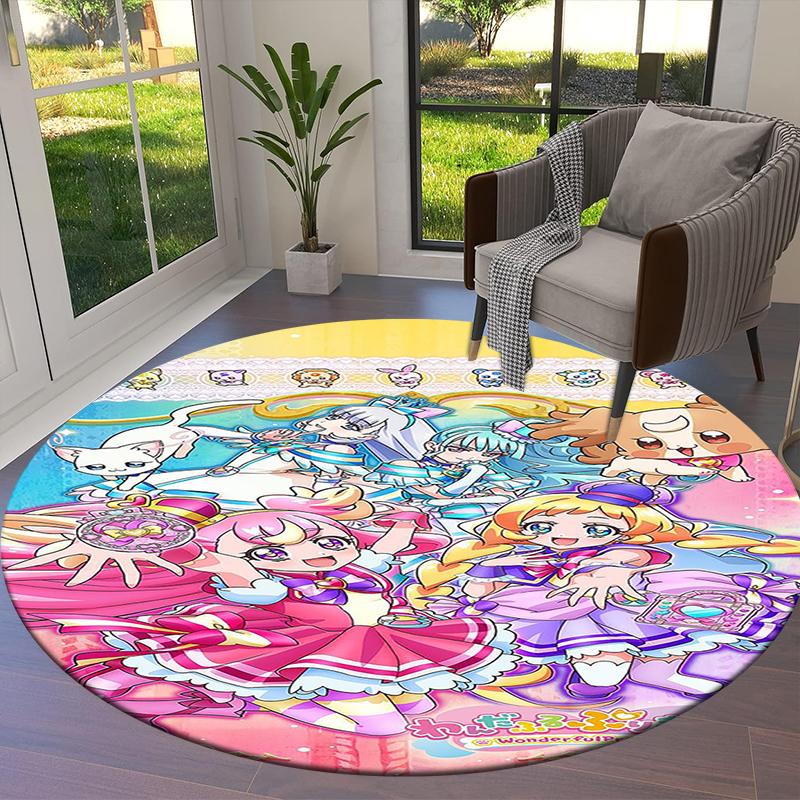 WonderfulPrecur,Winx Club Round Area Rug,Carpet Rug for Living Room Bedroom Sofa Playroom Decor,Non-slip Floor Mat