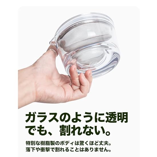 Unbreakable "Transparent Kyusu" (Teapot) 120ml with Tea Strainer - Heat-resistant, Compact, Made in 