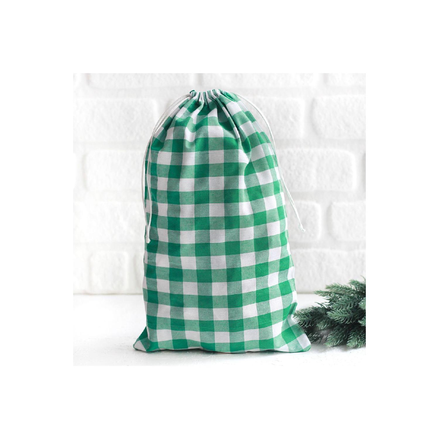 

Рождественский подарочный пакет из зеленого клетчатого кружева, 25x40 см, 2 шт.