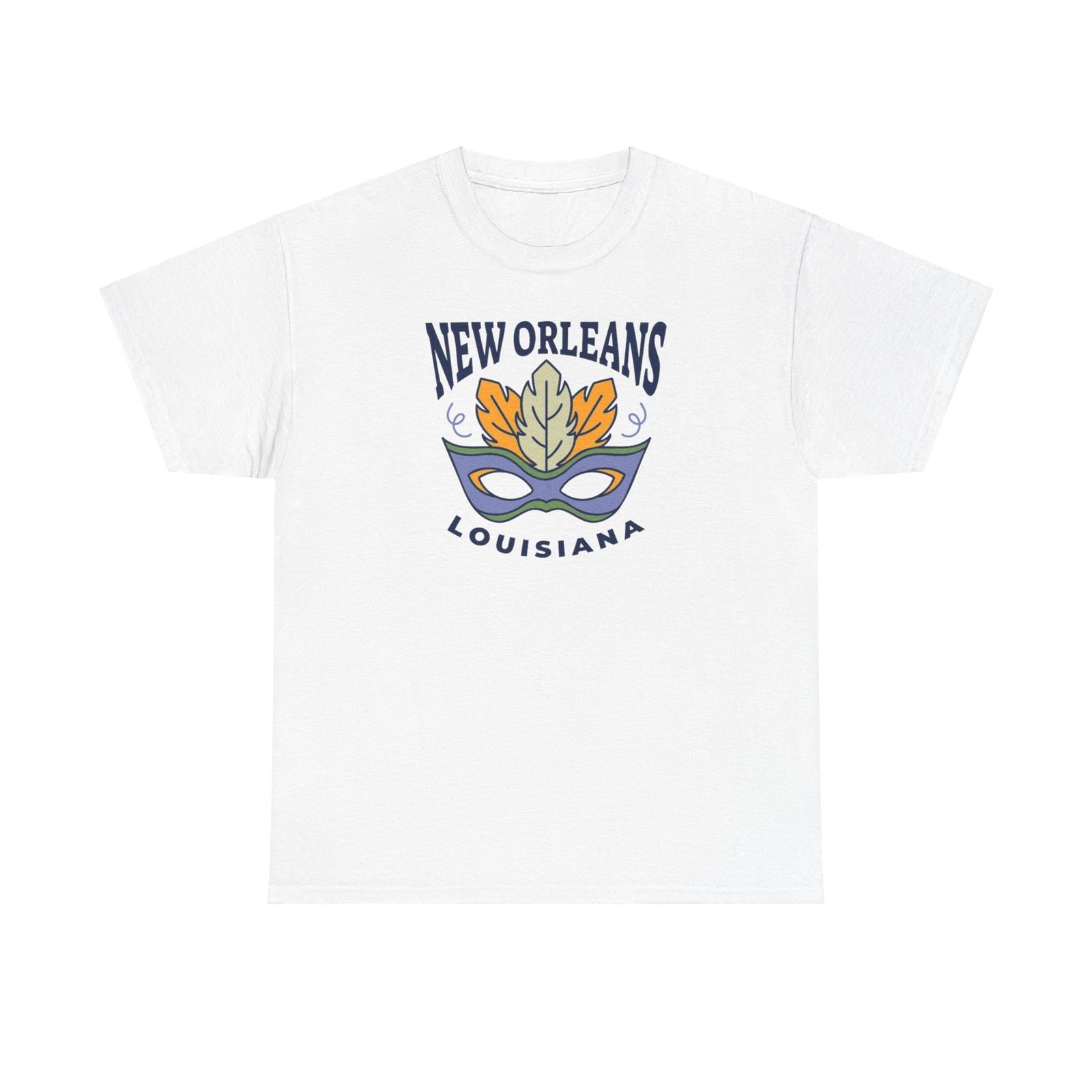 

Mardi Gras Tshirt Tops Tee, New Orleans Shirt, Louisiana Mask, Unisex Cotton T-Shirt Mens Womens Tees Top S