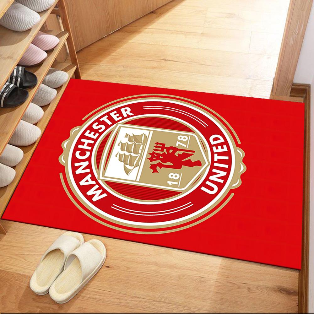 Manchester Logo Square rugs are a great choice for living rooms, bedrooms, home décor, and as gifts.