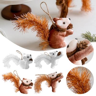 2-Piece Squirrel-Toy Pendant For Chirstmas Tree Durable Stylish Party Decoration For Christmas Tree