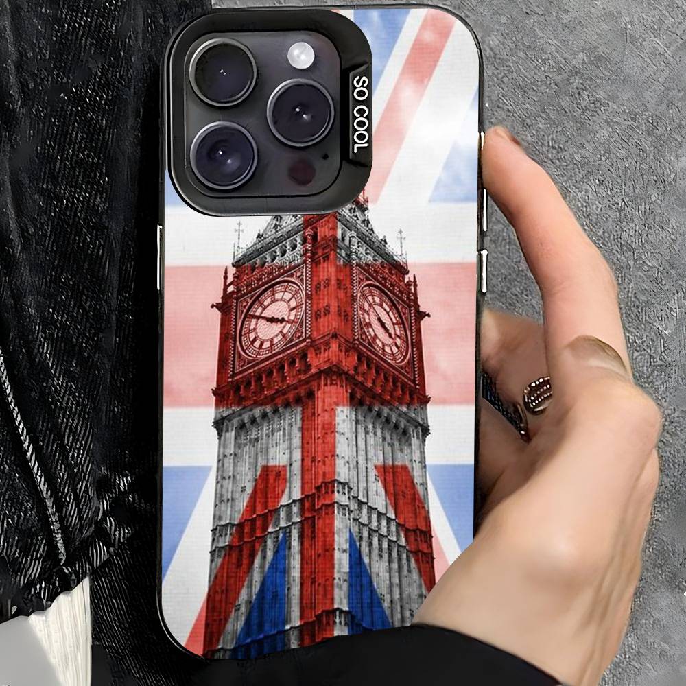 USA & UK Flaggen Hülle für iPhone 17Air 16 15 14 13 12 11 Pro Max X XS XR Plus Bunte Silberne Handyhülle
