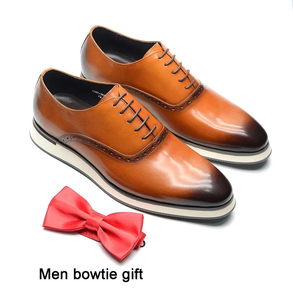 

Luxury Mens Sneaker Oxfords Brown Black Genuine Leather Business Casual Lace-up Men Shoes Comfortable Outdoor Fashion Footwear 38