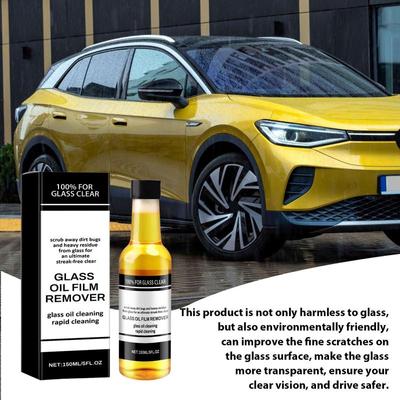 Car Windshield Oil Film Cleaner Auto Window Cleaner Cream 5 Fl.oz Glass Film Removal Windshield Spray Water Stains Stripper Car