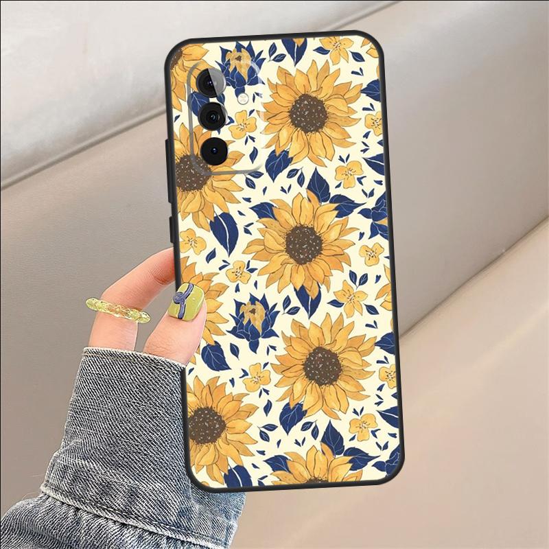 Vintage Sunflowers Case For Samsung Galaxy A06 A05 A32 A16 A55 A36 A26 A54 A34 A14 A22 A52 A35 A15 A53 A13 A56