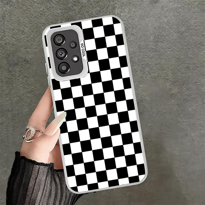 Retro Classic Chess Board Grid Shockproof Phone Case for Samsung A17 A16 A15 A14 A37 A57 A36 A56 A26 A35 A55 A25 A34 A54 A24 A13