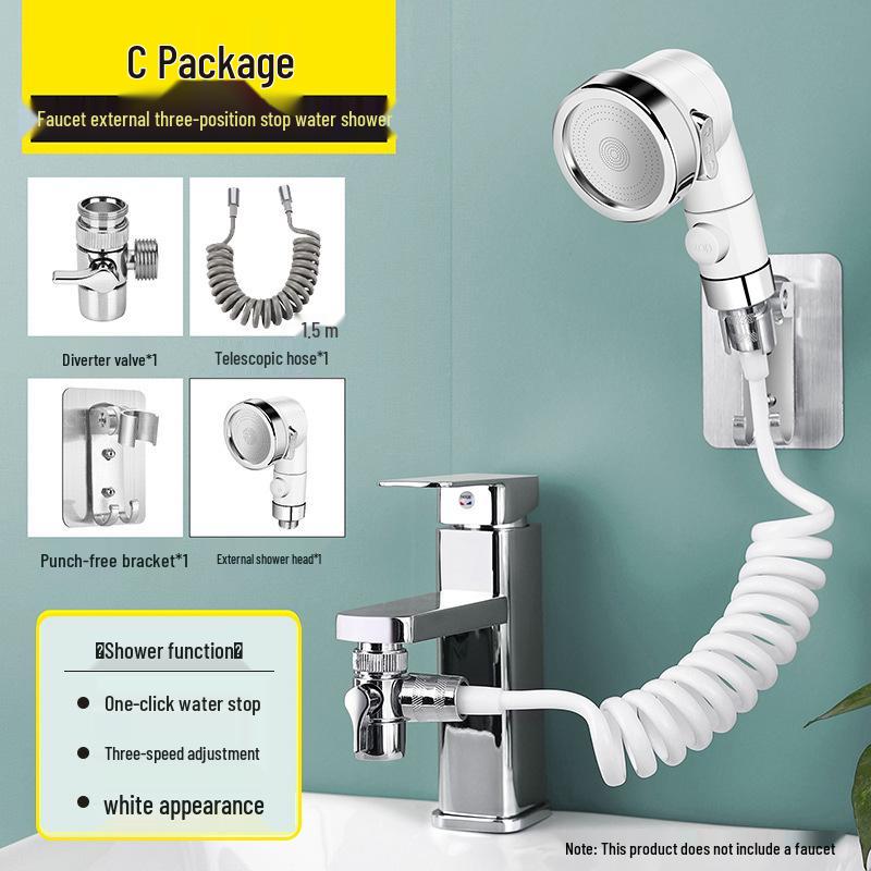 Universal Rotating Bathroom Faucet Extension Aerator - Anti-Splash Head for Washing and Hair Rinsing