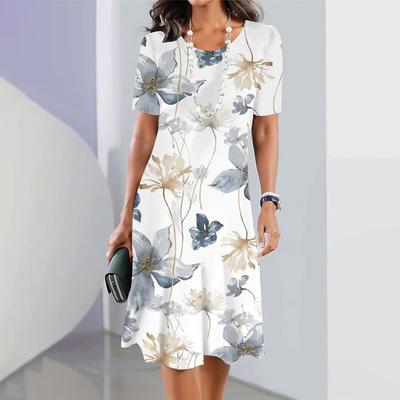 2025 Summer New Chinese Style Floral Print Women's Dresses Female Elegant Dresses Plus Size Long Dresses Women's Clothing