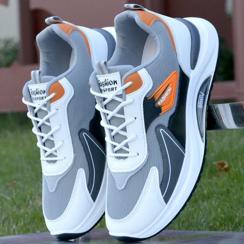Summer Men's Shoes Spring and Autumn Leather Shoes Men's Mesh Deodorant Wear-resistant Sports Shoes Trend Versatile Casual Trendy Shoes