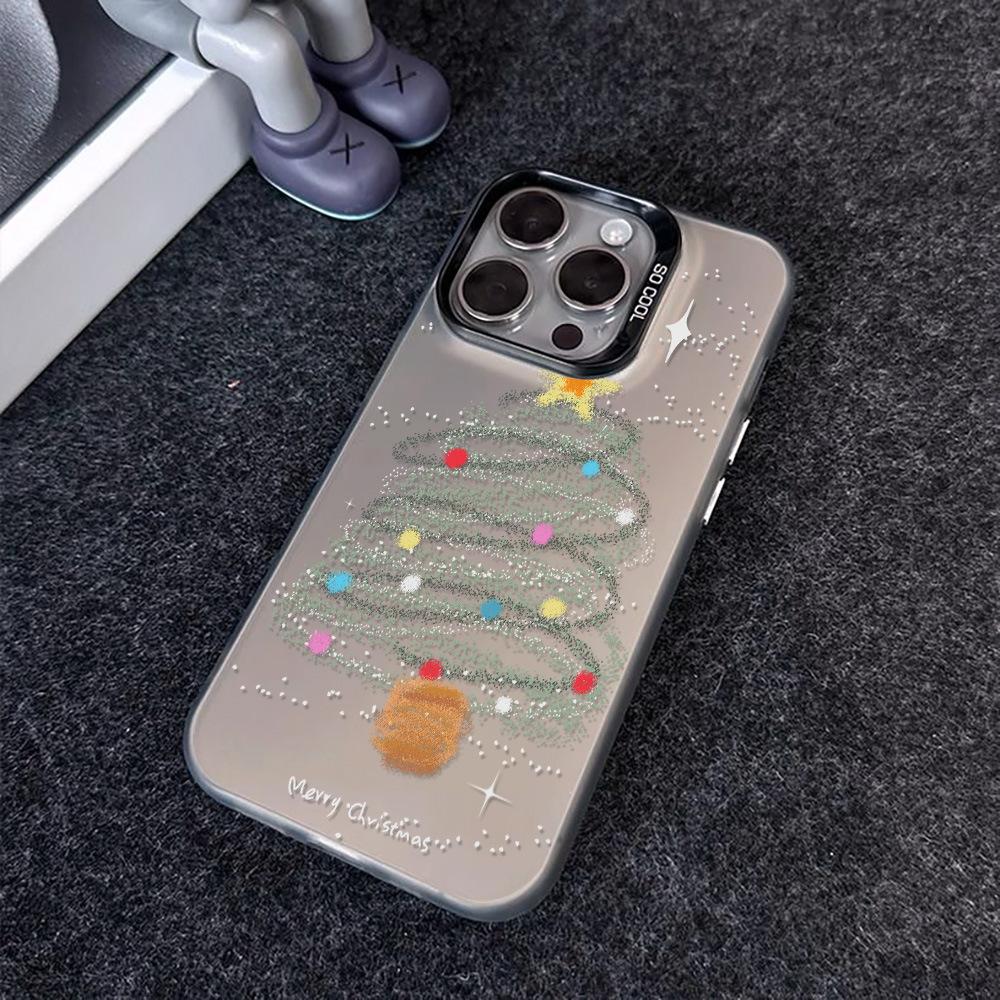 ins wind gypsy Christmas tree for iPhone17ProMaxIMD mobile phone protective case Apple 15 niche 16