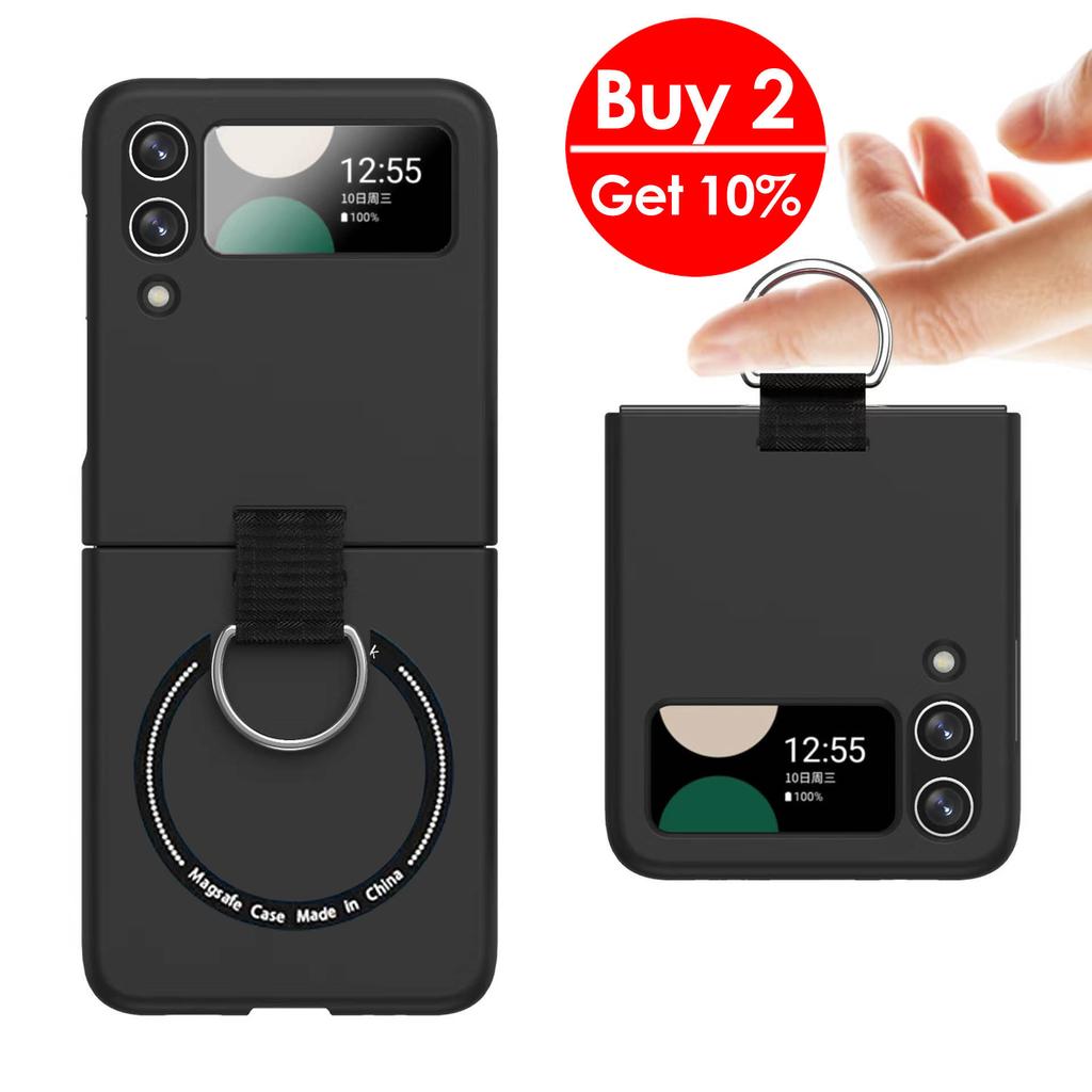 Anti-scratch Magsafe Ring Case for Samsung Galaxy Z Flip 6 5 4 5g Non-slip Holder Wireless Charging Cover for Samsung Z Flip3