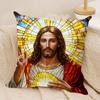 Jesus Christian Cool Cushion Cover Silky Short Plush Invisible Zipper Dustproof Sofa Pillow Case For Home Decor