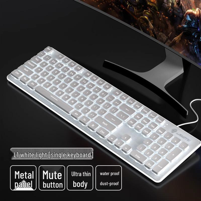 Wolf Path Silent Wireless Keyboard & Mouse Set: Wired for Smooth Typing - Ideal for Gaming & Office Use, Magnetic Switch for Men & Women.