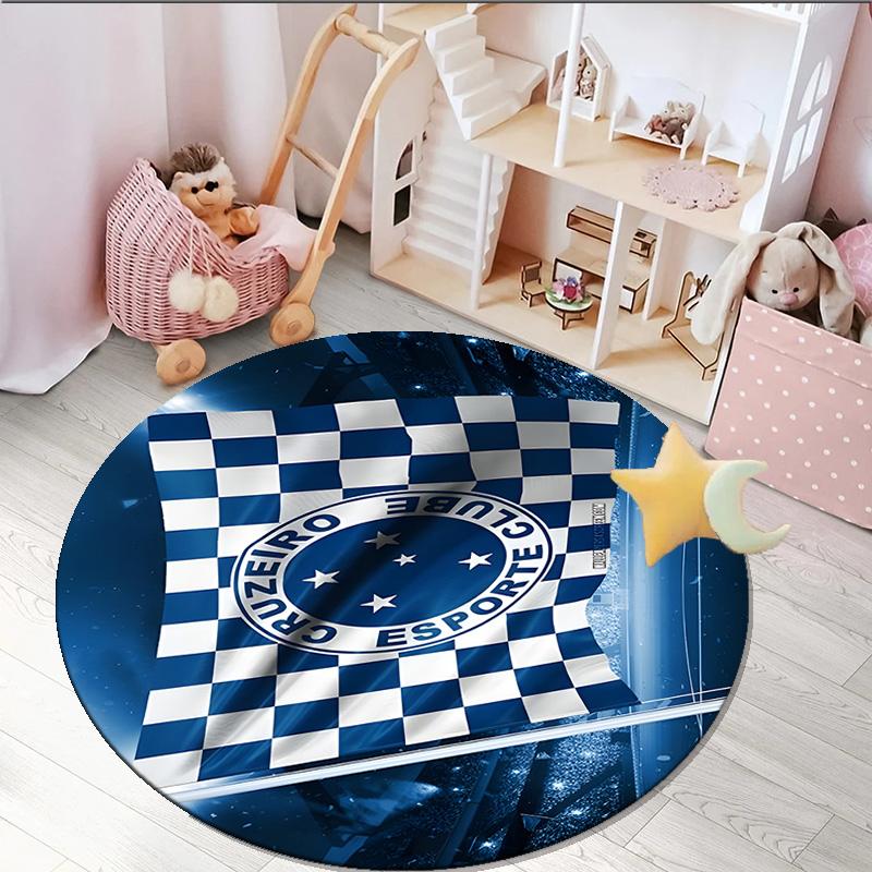 1PC round rug Fc Emblem Printed Round Area Rug ,Rug For Home Office, Round Chair Rug, Decorative Carpet Fan gifts Christmas gift