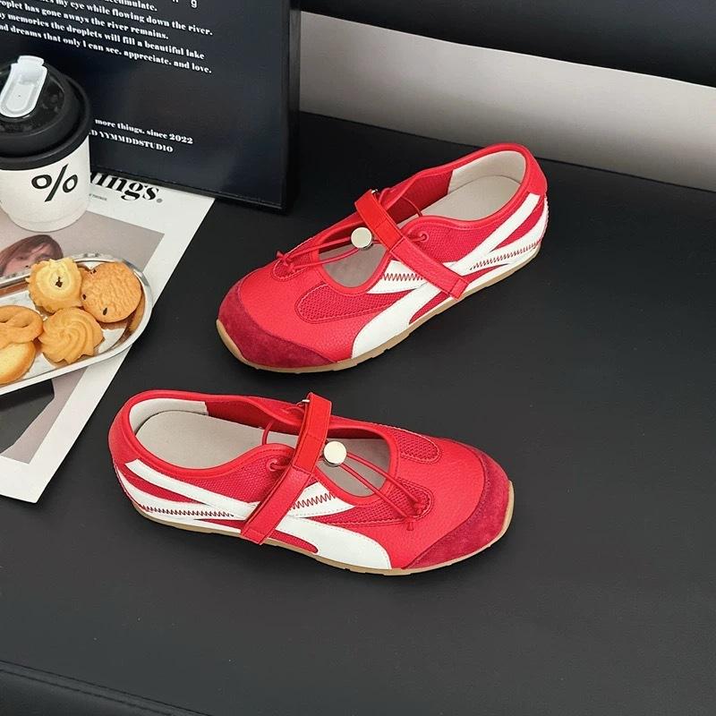 

Кроссовки на липучках, полые, немецкие, женские, 2025 новые, ретро, универсальные, сетчатые, дышащие, спортивные, обувь Форреста Гампа 40 красный