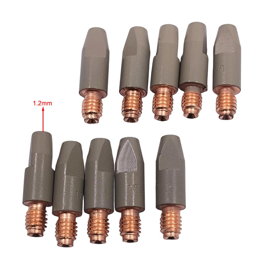 10PCS Welding Contact Tips 0.8mm, 0.9mm, 1.0mm, 12mm MIG For 24KD Welding Torches Coating Protect Gas Nozzle Tip Accessories