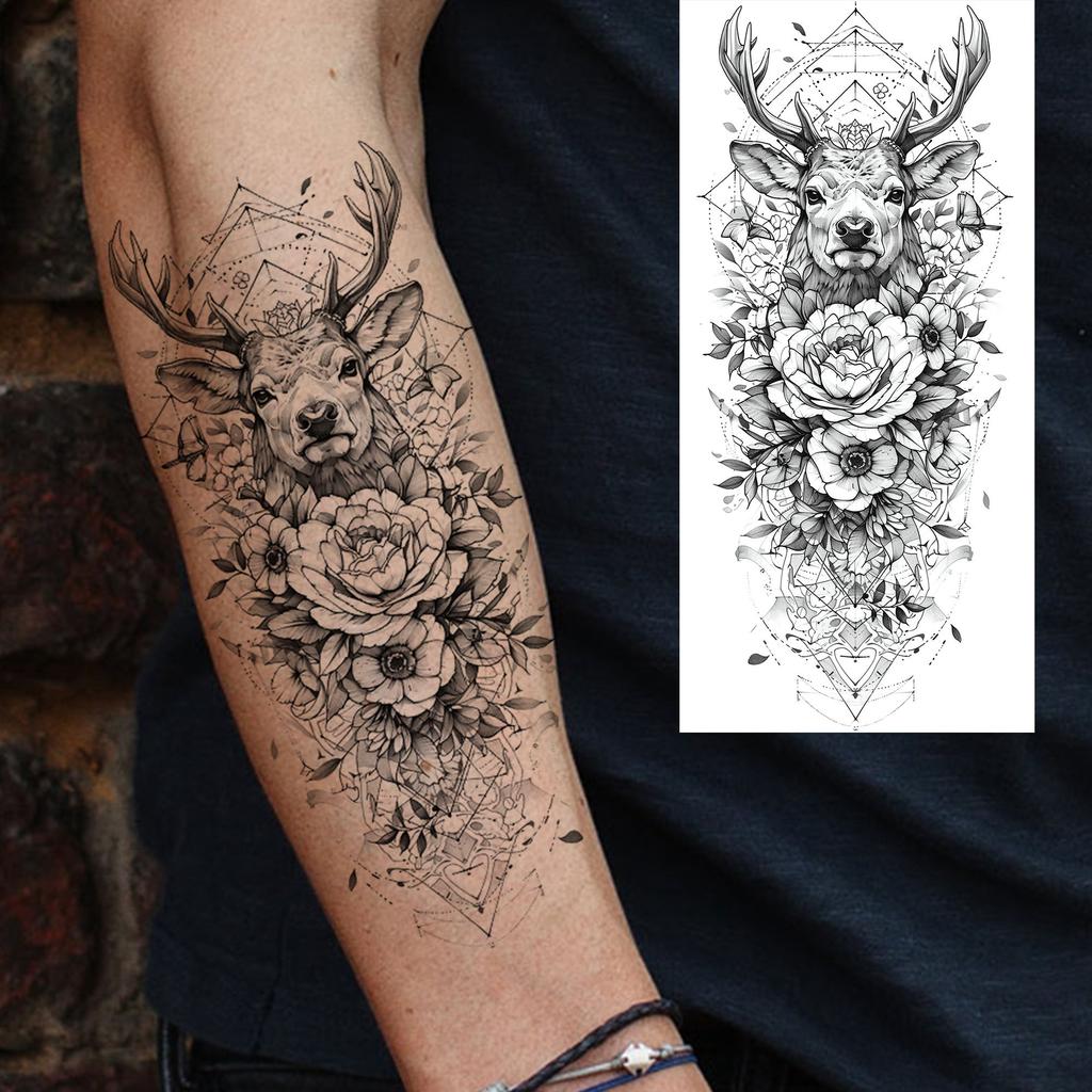 1 list Unikátní Akvarelový Lev Tygr Zvířata Dočasné Tetování Dlouhotrvající Vodotěsný Liška Sova Falešná Tetovací Nálepka Body Art Tetování