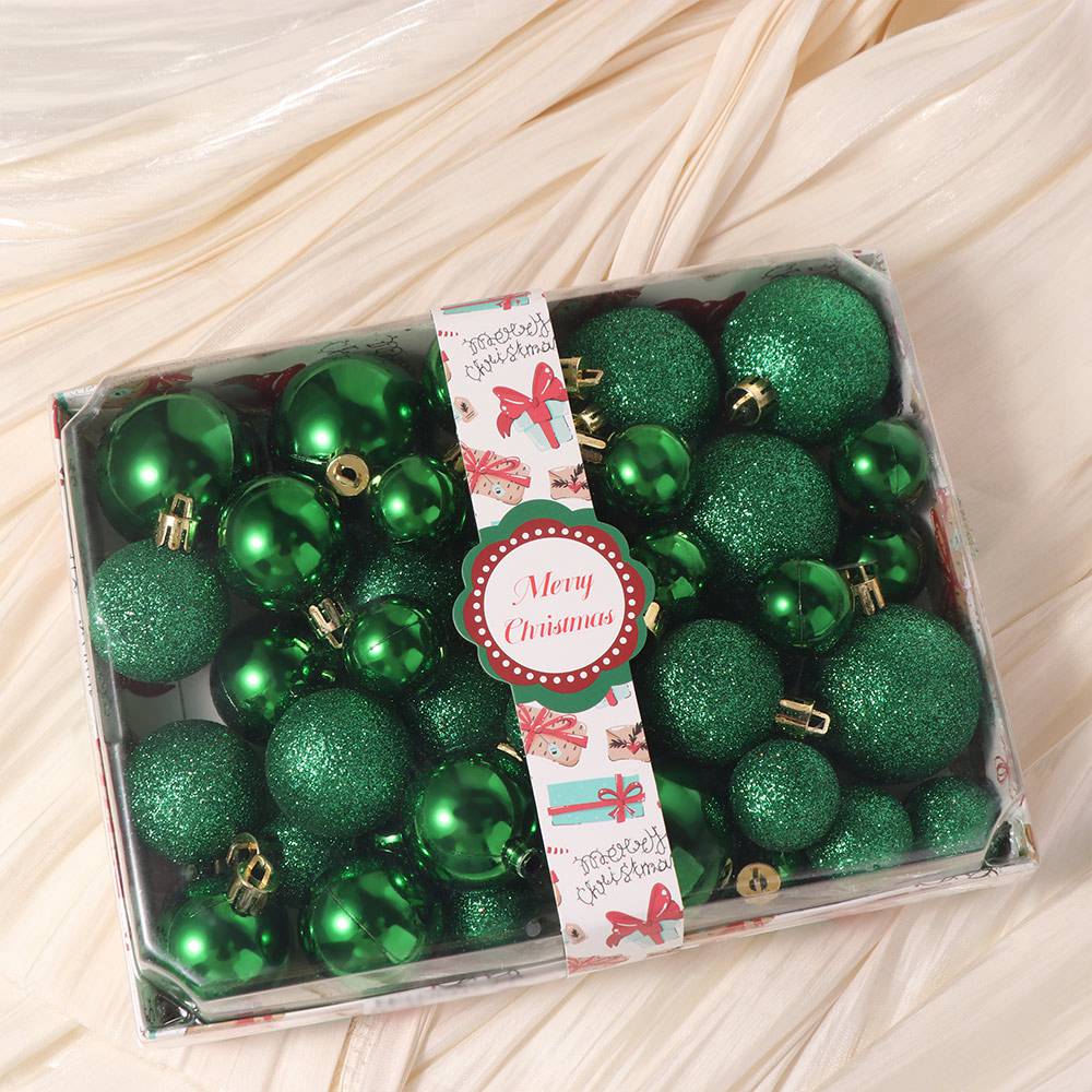 42Pcs Creative Electroplated Christmas Hanging Balls  Happy New Year Decoration