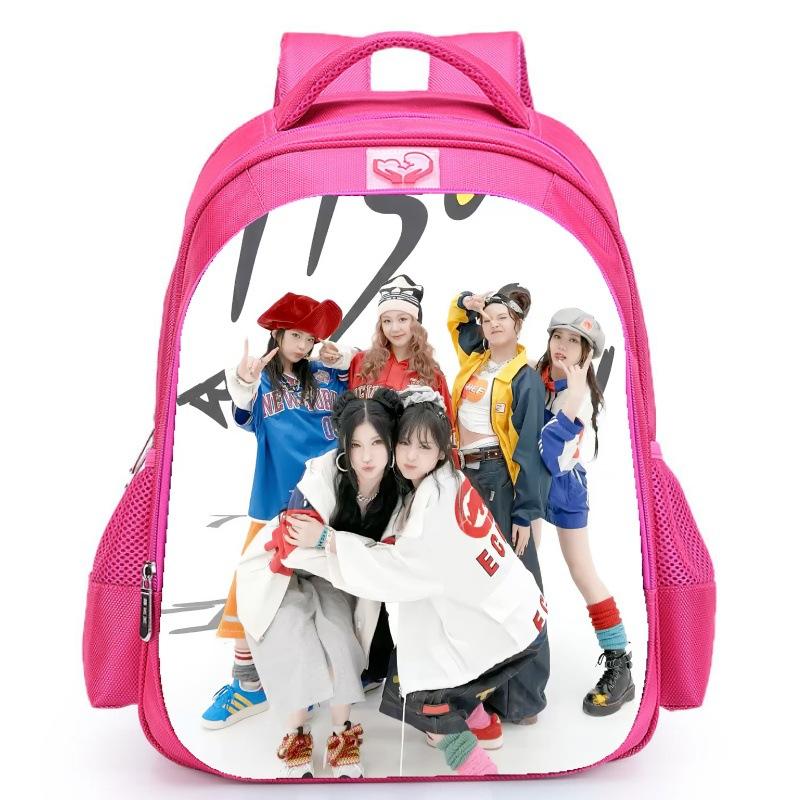 Babymonster Member Name Collage, Schoolbag, Elementary School Backpack, Korean Group Support Pink Backpack
