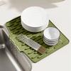 Non-Slip Silicone Sink Mat Tilted Design Water Drip Catcher Dish Drying Tray  Coffee Station