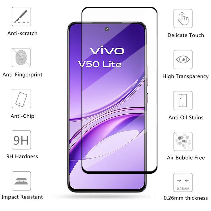Full Cover Glass For Vivo V50 Lite Tempered Glass Vivo V50 Lite Screen Protector Protective Phone Film Vivo V50 Lite inch 6.77"