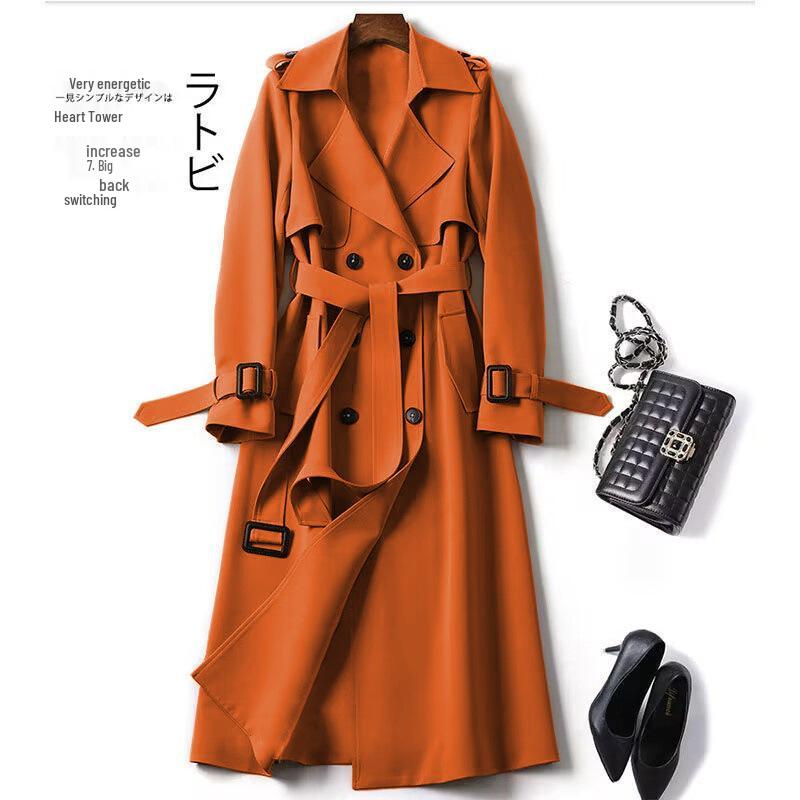 Women's Petite Mid-Length Trench Coat, 2026 Korean Version, Popular British Style, Spring/Autumn Over-the-Knee Outerwear