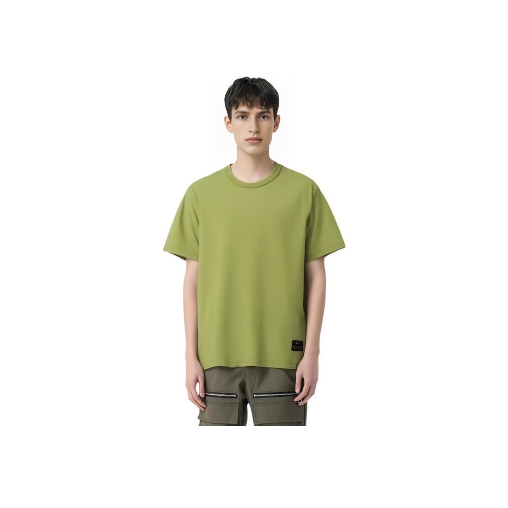 Nike Solid Color Crew Neck Casual Short Sleeve T-Shirt Men Tops Pear-Green FN2646-377