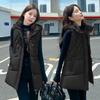 New Cotton Vest Women's Medium and Long Medium Mother Autumn and Winter Vest Hooded Vest Vest Jacket