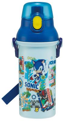 Skater Plastic Water Bottle 480ml One Push Antibacterial Child Friendly Lightweight Antibacterial Treatment Made In Japan Sonic PSB5SANAG Children's