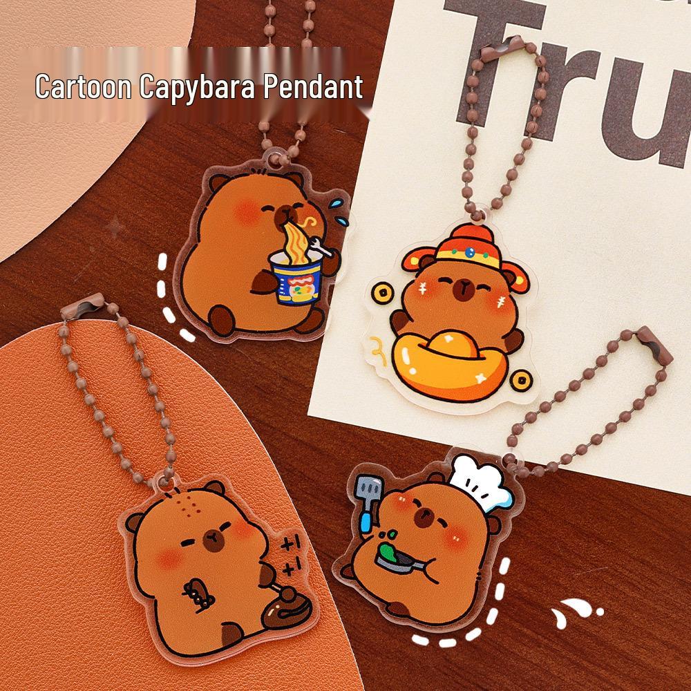 Capybara Acrylic Keychain Pendant - Cute Girly Bag Charm