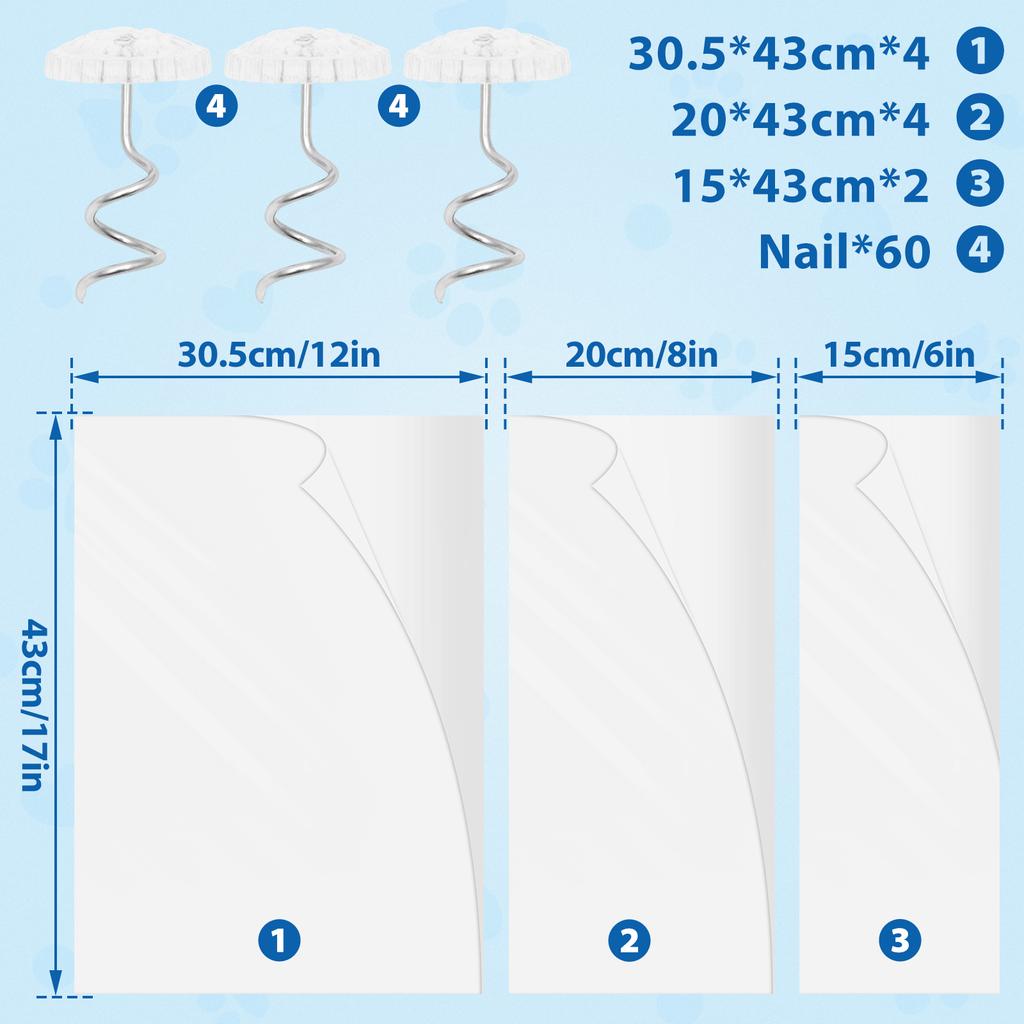 10/24Pcs Cat Anti Scratch Tape Transparent PVC  Furniture Protector Self-Adhesive Peelable Cat Training Protectors Tape