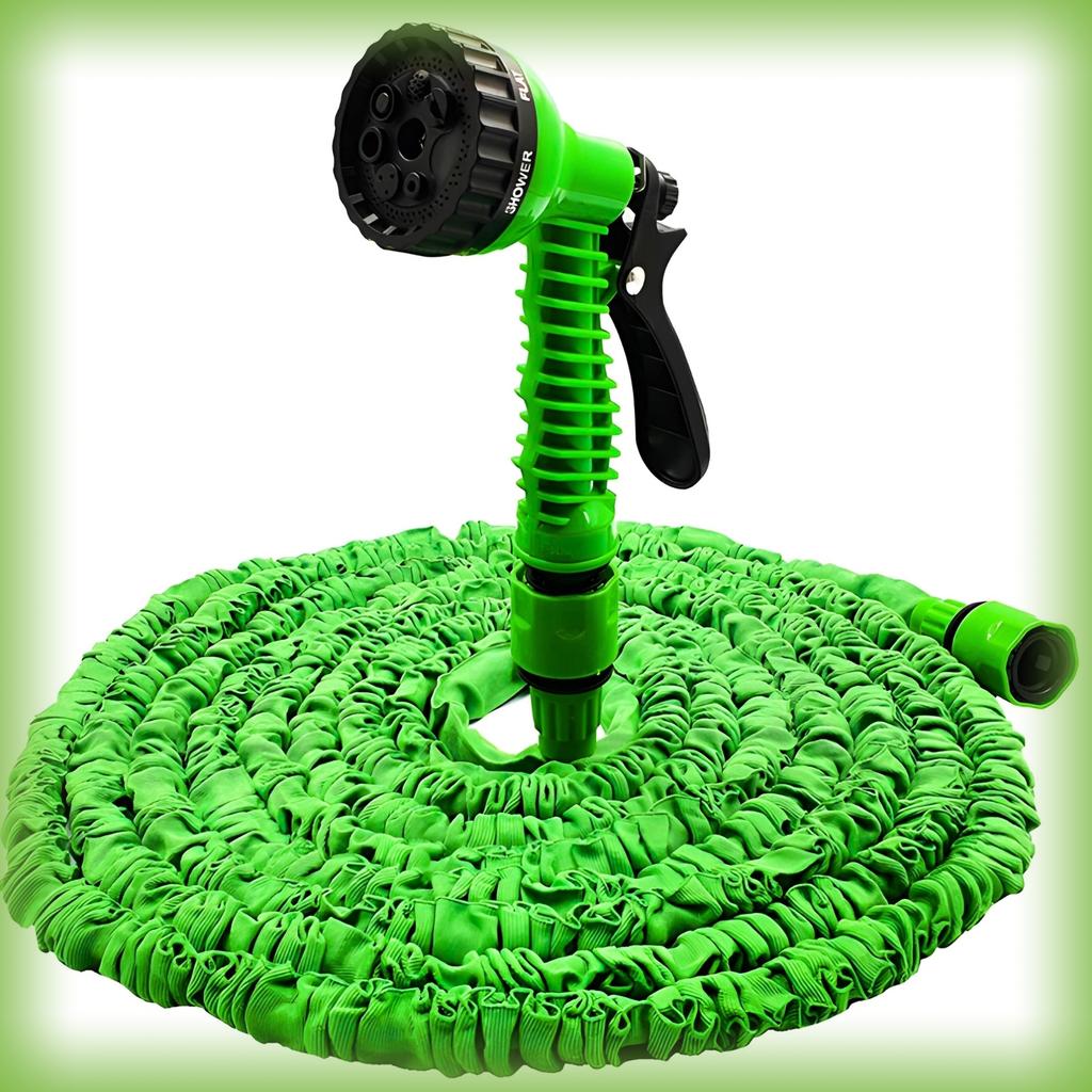 Flexible garden hose 7-20m + gun