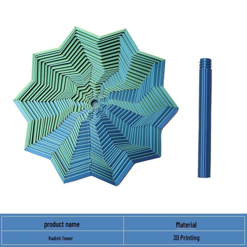 3D Carrot Tower Spiral Fidget Toy – Decompression Illusion Star