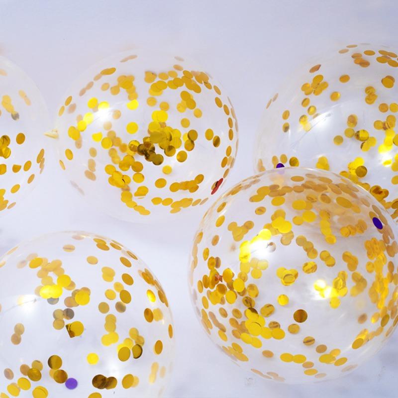 12 Inch Transparent Sequined Balloon Birthday Party Decoration Latex Balloon Internet Celebrity Douyin Decoration Decoration Party Balloon