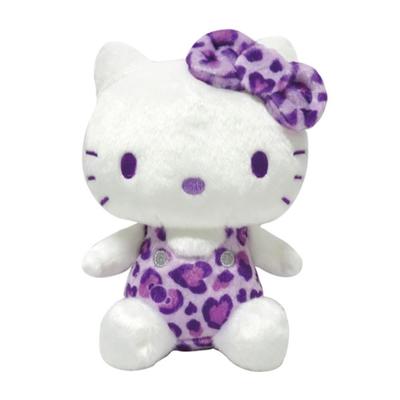 K Company Hello Kitty Pelúcia Sentada (Estampa de leopardo) Brinquedo, Roxo, KTH-ON2-PP