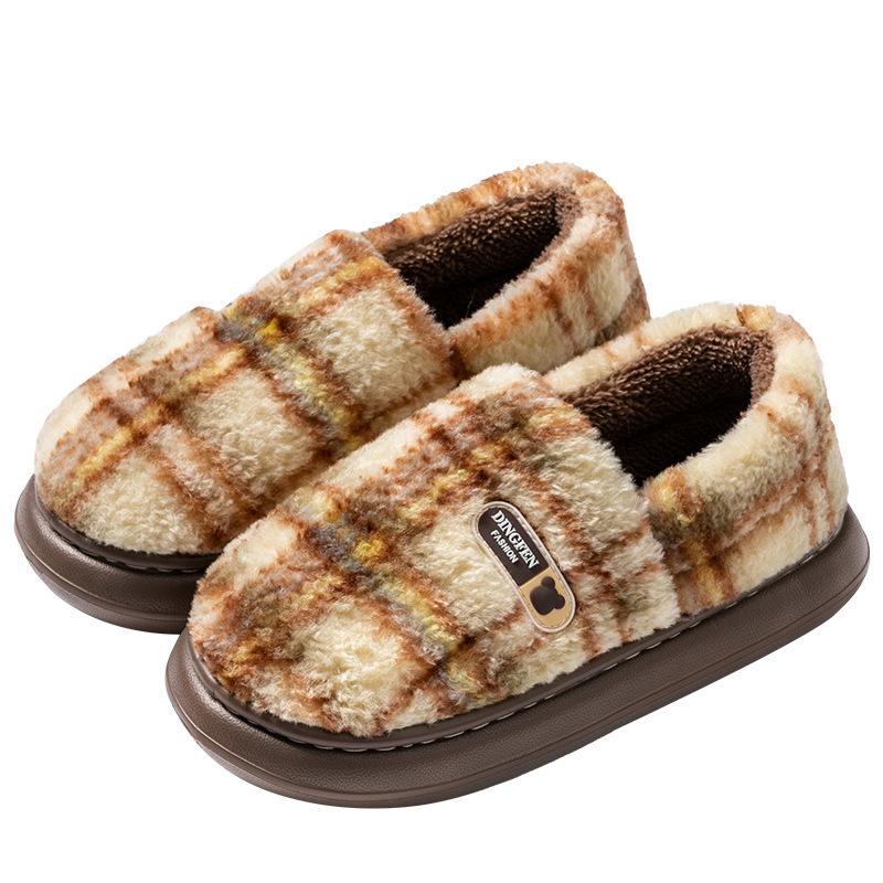 Cixi Cotton Slippers for Home Use In Winter Indoor Home Non-slip Plush Warm Couple In Winter