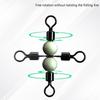 10Pieces Stainless Steel T-Turn 3 Way Fishing Connector Rolling Swivel Fishing Tackle Connector Luminous Beads Attract Fish