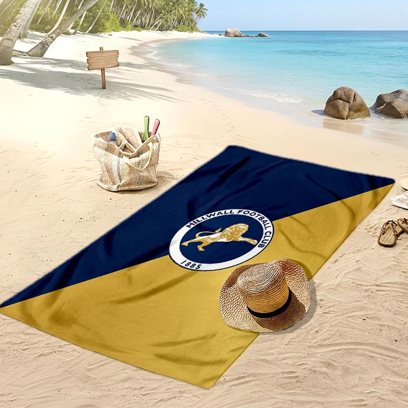 Toalha de Praia Estampa de Futebol Millwall, Toalha Grande Macia de Secagem Rápida para Praia Acampamento Natação