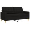 2 Piece Sofa Set Black Fabric