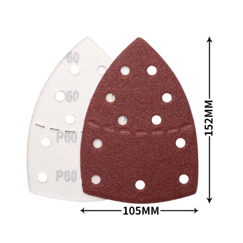 Triangle 11-Hole Detachable Palm-Sized Sandpaper, 152x105 mm, Iron Triangle Red Flocking Sheet