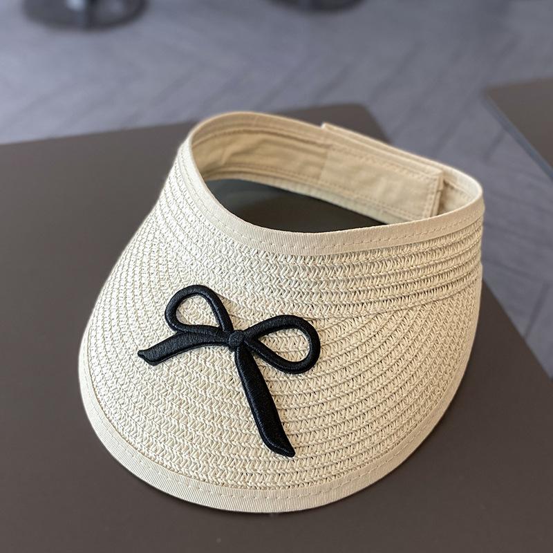 Summer Straw Hat And Shoulder Bag Set For Girls Baby Children Empty Top Sun Hat Large Brim Bowknot Outdoor Beach Visor Sun Cap