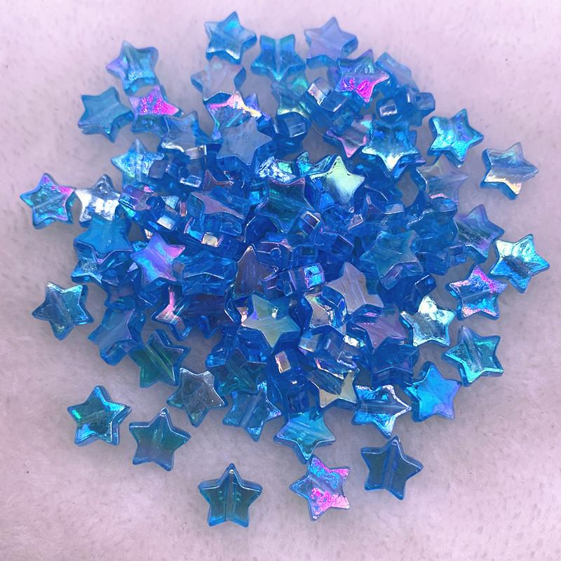 50pcs 11mm Transparent  AB Color Five-pointed Star Acrylic Beads Loose Spacer Beads for Jewelry Making DIY Bracelet Accessories
