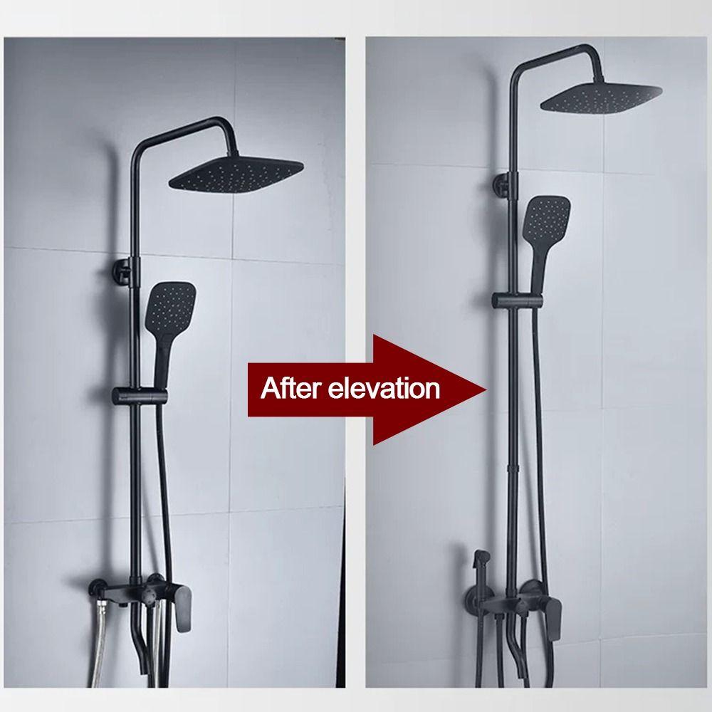 New Stainless Steel Shower Extension Rod Round 30cm Shower Bracket Bathroom Accessories