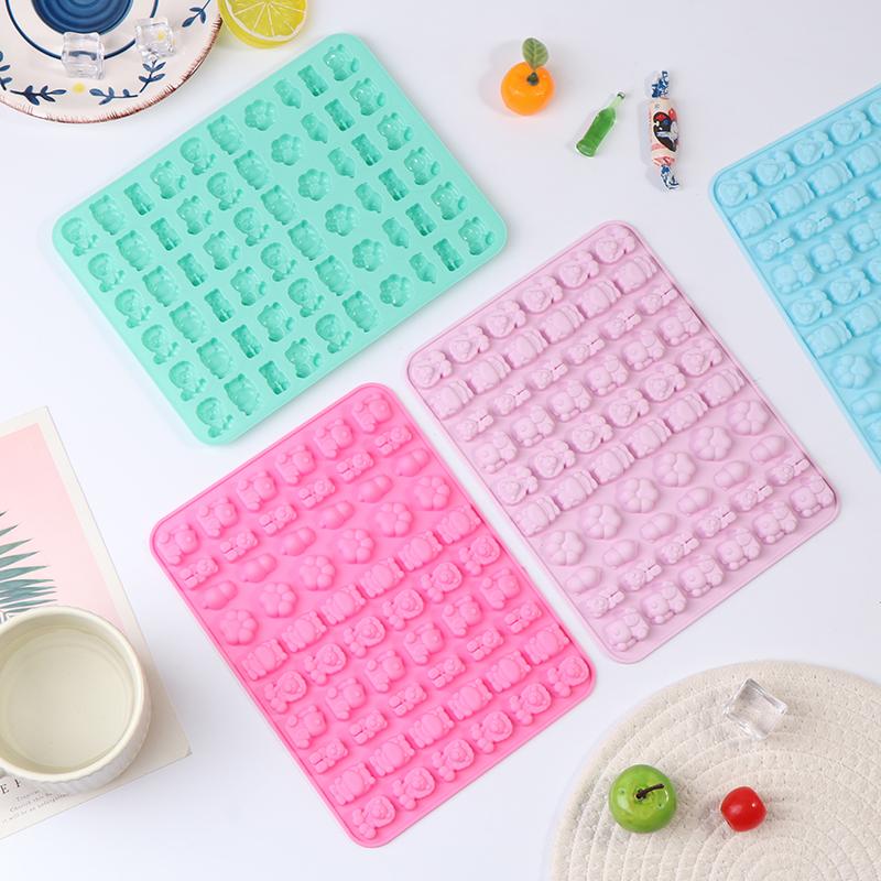 60 Cavity Animals Silicone Gummy Mold DIY Candy Chocolate Jelly Ice Cube Pralines Caramels Molds Cake Decorating Baking Tool